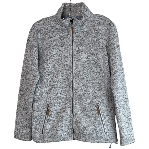McKinley Rubin Knit Fleece Zip-Up Jacket Heather Grey High Neck Pockets M - Picture 14 of 14